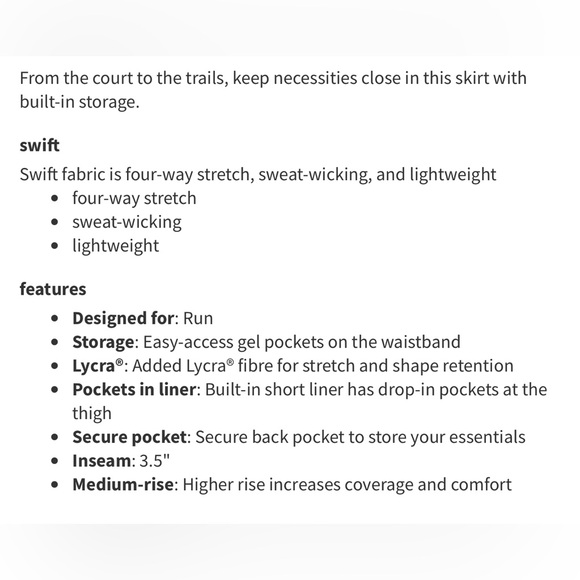 Lululemon Pace Rival Skirt No Panels Sun Dazed Multi Blue / Super Dark Sz 10 Reg - Picture 4 of 11